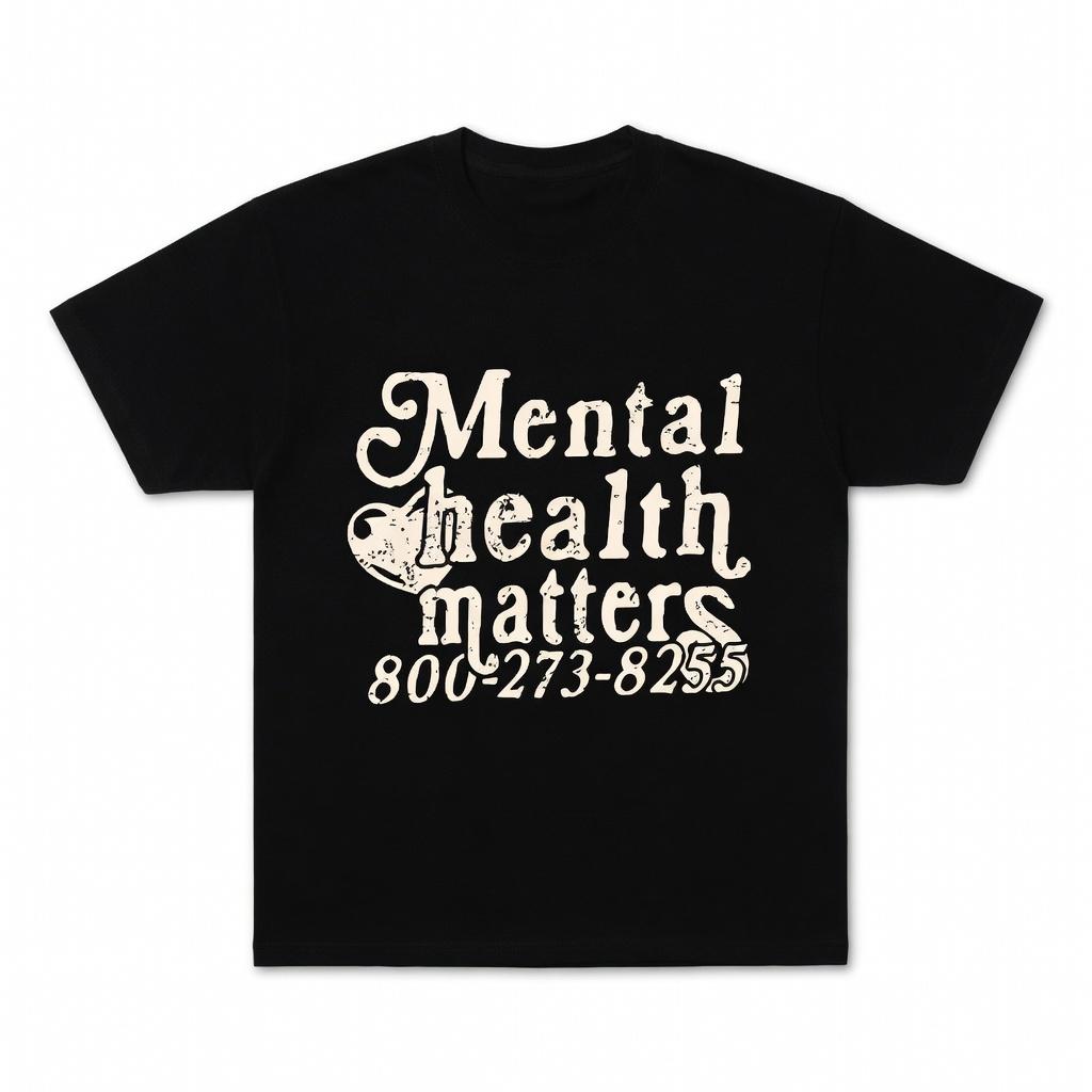 Mental Health Matters Graphic T-Shirt, Trendy Inspirational Brain Health Tee, Mindful Awareness Empowerment Apparel, Positive Quote Summer Fashion Top, Viral Mental Health Advocate Streetwear
