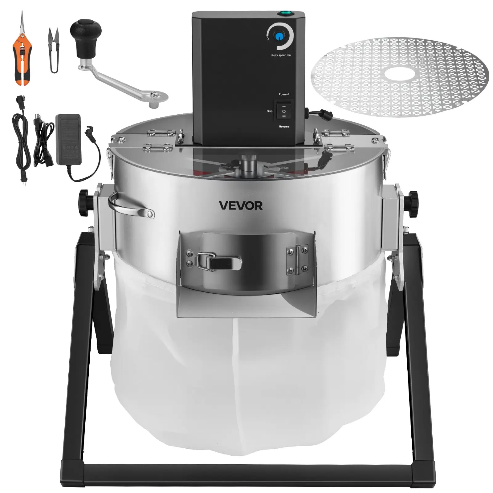 VEVOR Electric Bud Leaf Trimmer, 2-in-1 Manual Electric, 16 in Bud Trimmer with Sharp Stainless Steel Blades, Bracket Type Wet Dry Hydroponic Cutting Machine with Dry Grate, for Plant Buds Flowers