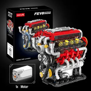 538 Pcs 4.9mm Electric V8 Engine Model Kit, 8-Cylinder Mechanical Building Blocks, Stem Toy with Battery, Adult Engineering Puzzle Gift