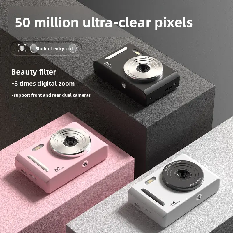 New M26 CCD Style 5K HD Portable Retro Point-and-Shoot Camera, Lightweight Easy-to-Use Vintage Aesthetic Camera for Students, Ideal Easter/Birthday Gift