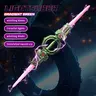 1 Pack Flame Rotatable Double-Headed Lightsaber Toy with Rotating Blade, RGB Colorful Lights & Simulated Sword Sound Effects, Full LED Ambient Lights, Durable Collectible Prop.No Extra Batteries Needed. Rechargeable Spinning Lightsaber