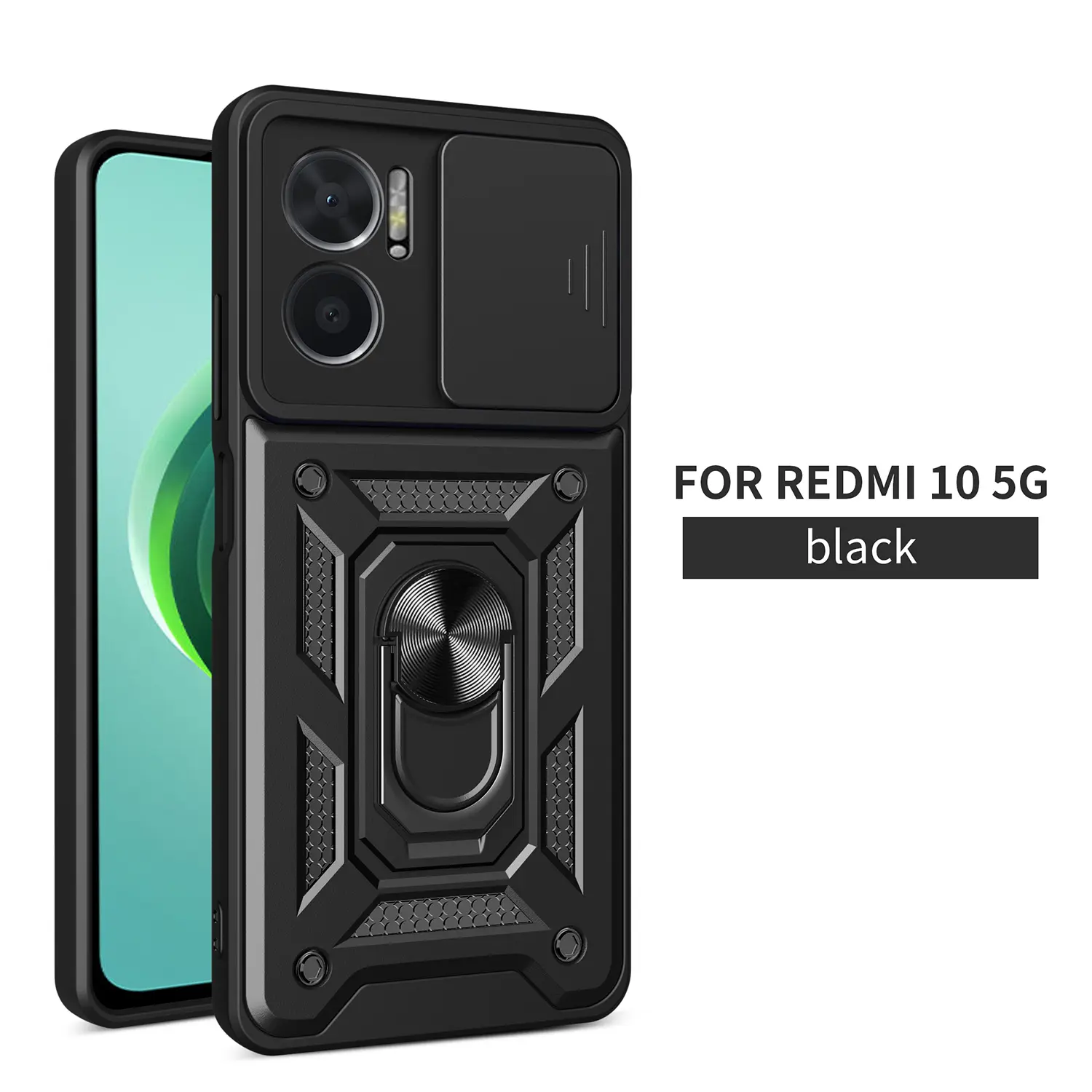Case for Xiaomi Redmi Note 11E 5G/Redmi 10 5G, Multi-Angle Rotatable Stand, Shockproof, Anti-Slip, Fingerprints Resistant, Lens Cover Included for Xiaomi Redmi Note 11E 5G/Redmi 10 5G Case