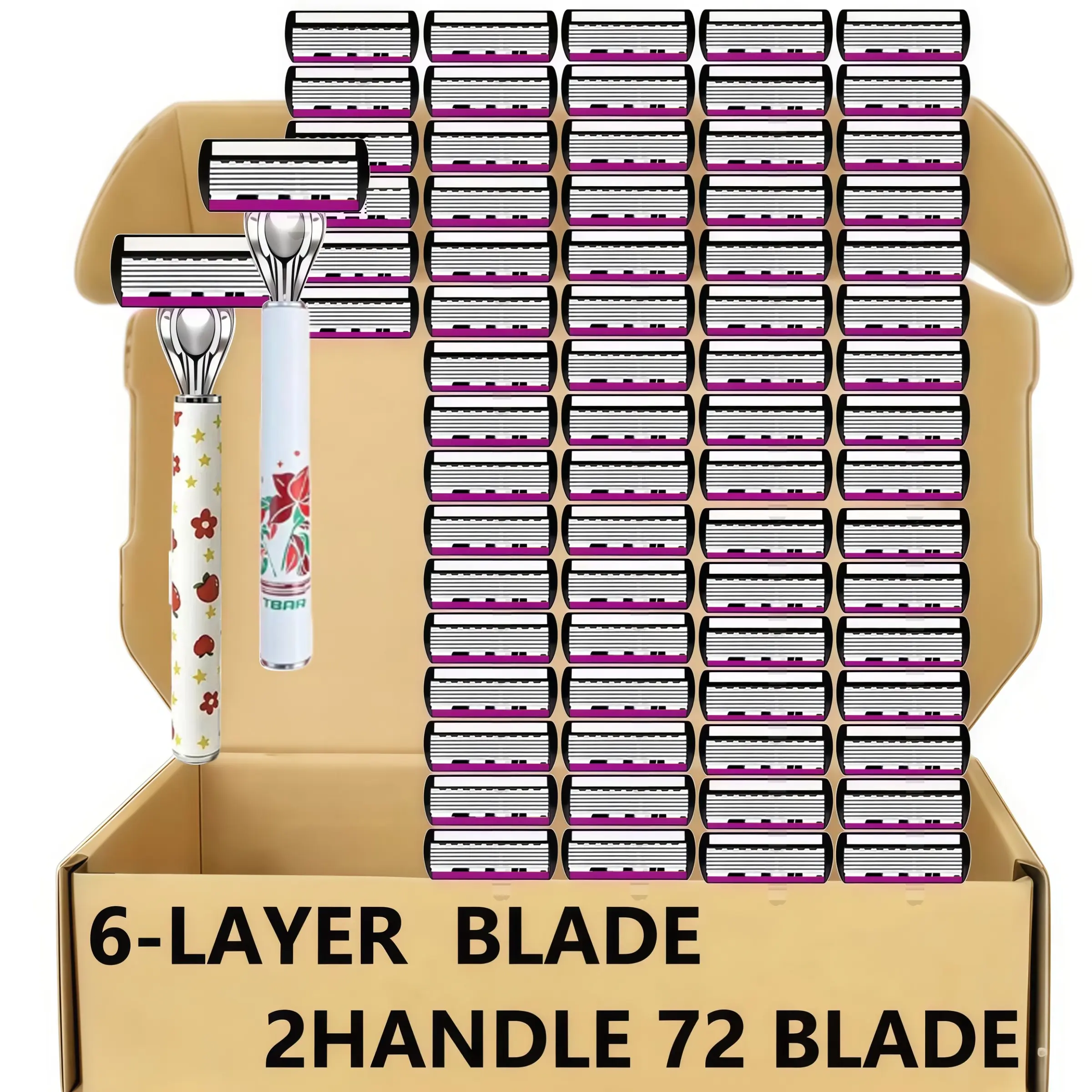 This classic men's razor comes with 72 ultra-sharpand durable blades, and its progressive designensures a safe,smooth and painless shavingexperience.Comes with 2 non-slip handles, perfectfor holiday gifts