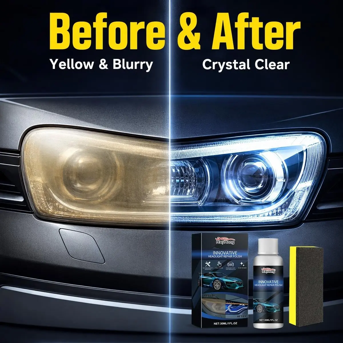 Car Light Restoration Kit, Fix Scratches, Scratch Repair, Car Scratch Remover, Remove Yellowing, Clear Foggy Lights, Enhance Transparency, Easy DIY Car Care Tool