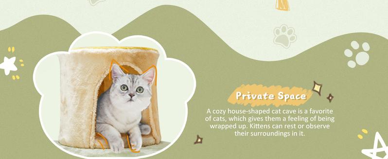 65" Flower Cat Tree Tower Cats Furniture, Multi-Level Cat Condo Activity Center Kitten Play House