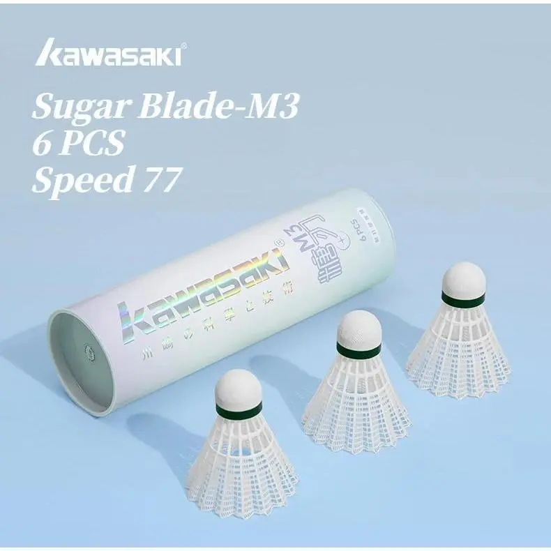 Kawasak 6pcs Durable Shuttlecocks Speed 77 Portable Nylon White  Badminton Balls Training Ball for Outdoor Competition Use