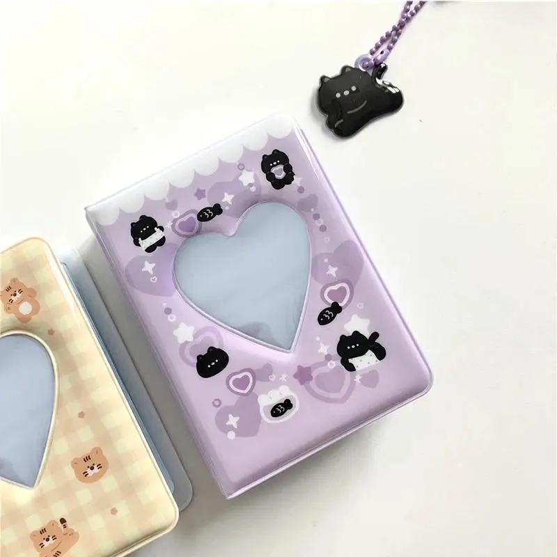 36 Cards Kpop Card Binder Name Card Book Photocard Holder Cute Bear Photo Album 3 Inch Love Heart Hollow Picture Storage Case