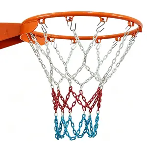 Outdoor Basketball Net, 3.37 Lbs, 12-Link Professional Durable Galvanized Chain, All-Weather Shockproof, Fits Standard 12-Link Hoop