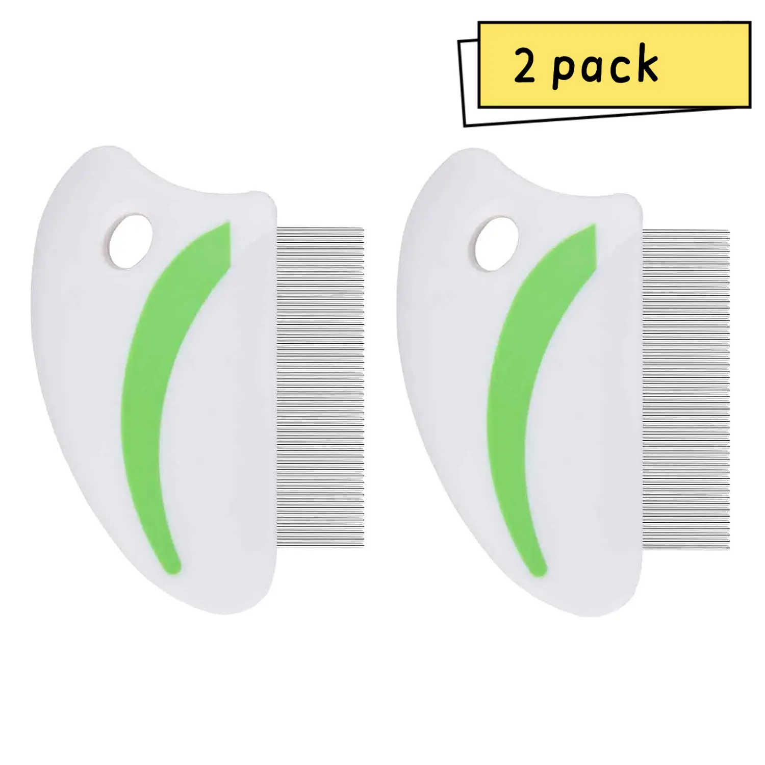 2 Pack Flea Lice Comb, Stainless Steel Dog Cat Grooming Combs with Rounded Teeth, Professional Pet Tear Stain Remover, Dematting Tool for Small, Medium & Large Pets Pet Accessories