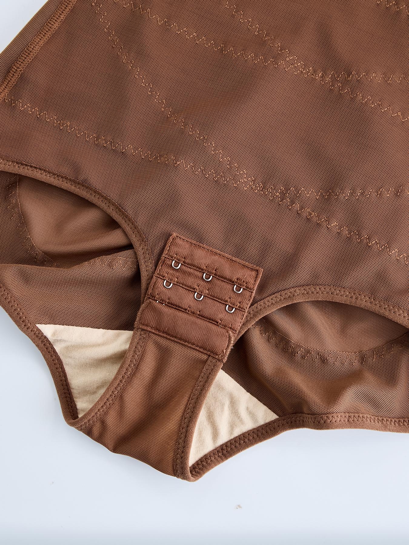 Women's Sheer Mesh Bodysuit High Elastic Breathable Fabric V Neck Full Body Shaping Underwear, Casual All Season Wear, Shapewear