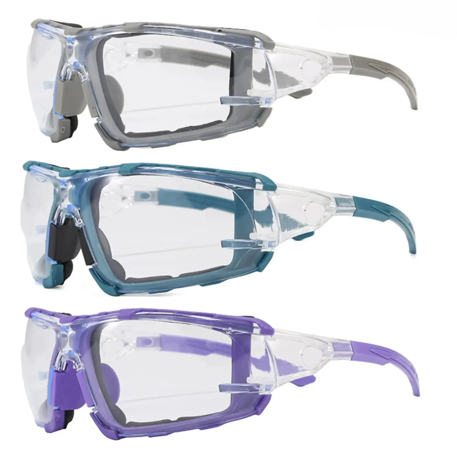 3-Piece Safety Glasses Set, Impact-Resistant Shatterproof Scratch-Resistant UVC Protection Sports Eyewear, 3-Lens Professional Industrial Occupational Safety Glasses for Work & Sports Activities summerwins