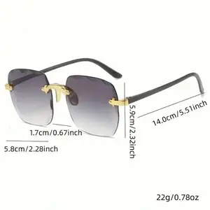 3pcs Women's Rimless Square Sunglasses  - UV400 Protection, Face-Slimming, Lightweight, Stylish, Glare-Free - Ideal for Summer Outings, Driving