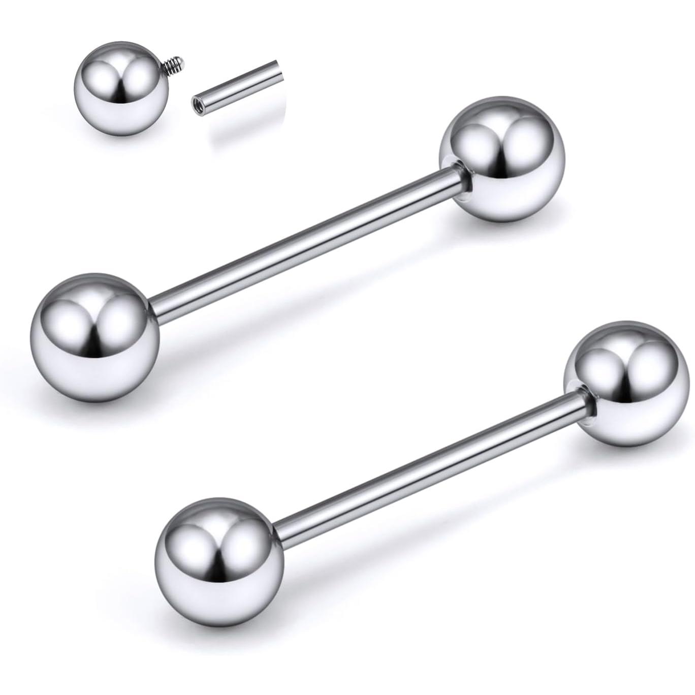 2G 4G 6G 8G 10G 12G 14G 16G 136 Titanium Internally Threaded Nipple Tongue Rings Piercing Jewelry Industrial Straight Barbell Tongue Nipple Ring Bridge Piercing Jewelry For Women Men 2G 4G 6G 8G 10G 12G 14G 16G 136 Titanium Internally Threaded Nipple Tongue Rings Piercing Jewelry Industrial Straight Barbell Tongue Nipple Ring Bridge Piercing Jewelry For Women Men