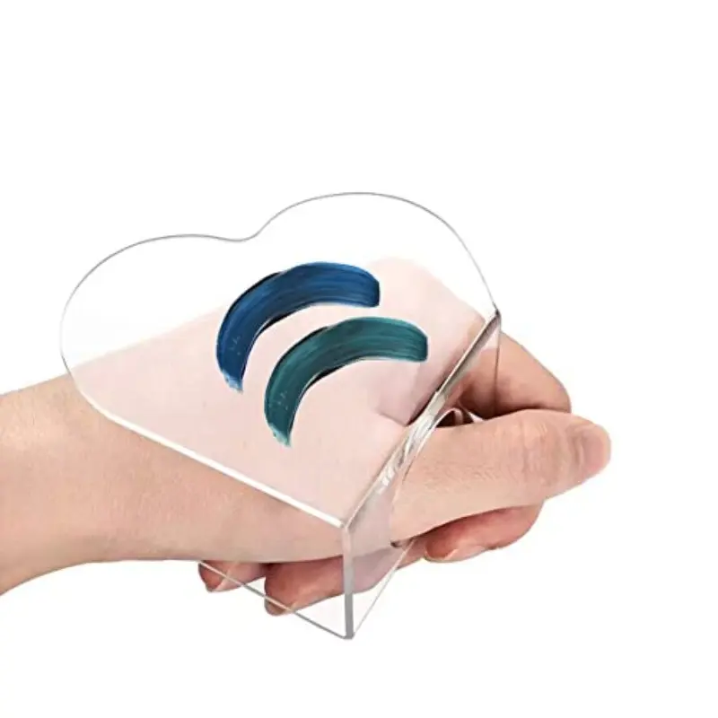 Acrylic Transparent Palette with Mixing Stick, Foundation Makeup Color Mixer, Double-Ended Tool, Easy-Clean Reusable, Essential for Artists