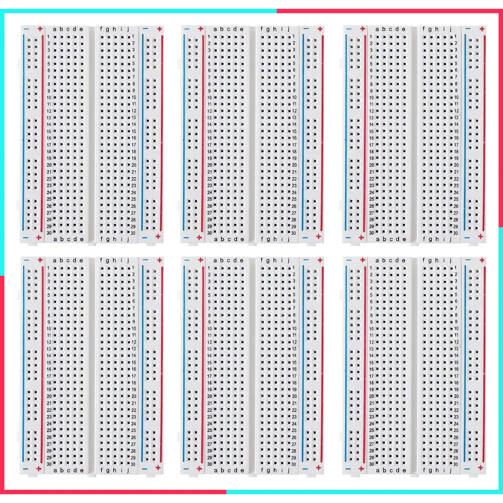 Prototype Board Kit - 6 PCS 400 Pin Solderless Breadboard Set for Raspberry Pi and Arduino Projects