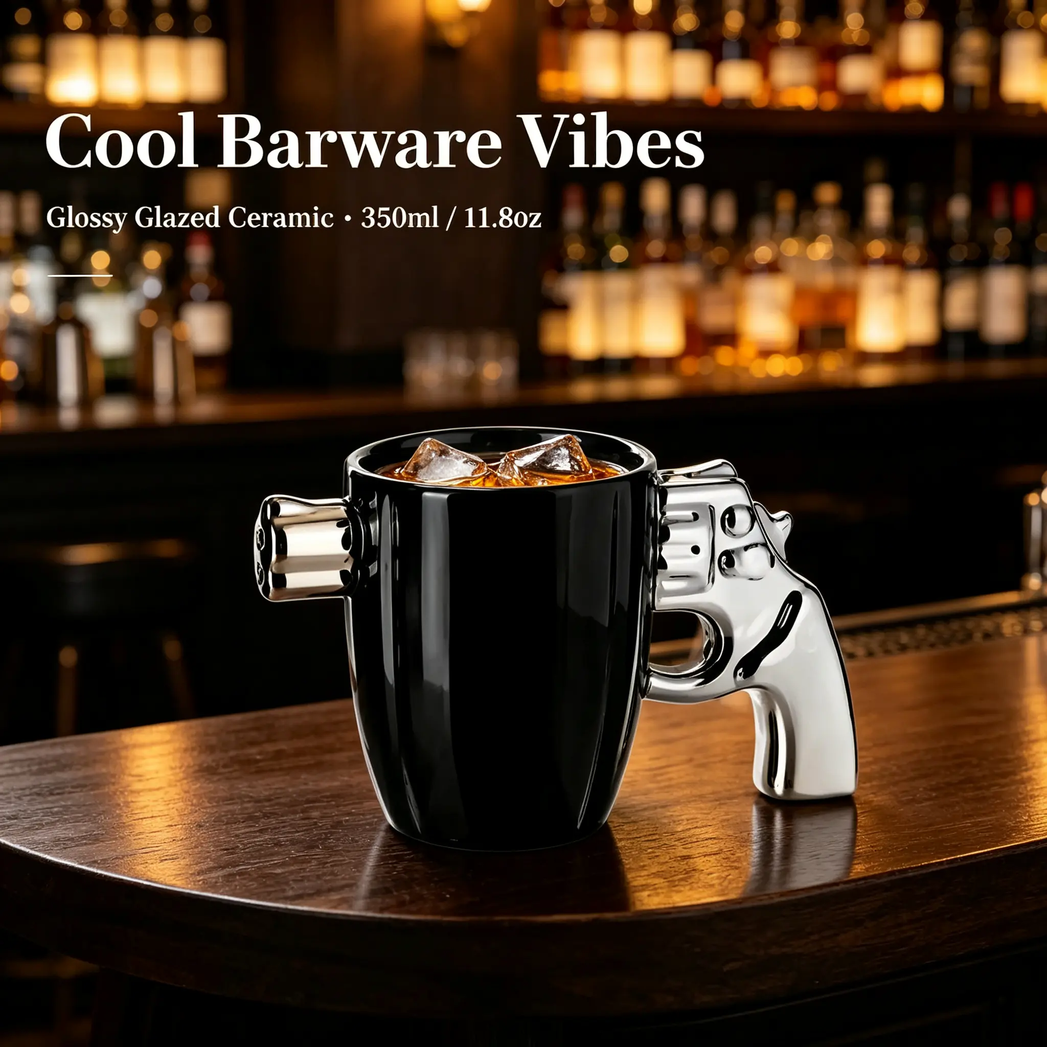 Creative Ceramic Mug with Unique Handle Design, 350ml Novelty Coffee Cup, Glossy Glazed Drinking Mug for Home Office and Gift Ideas