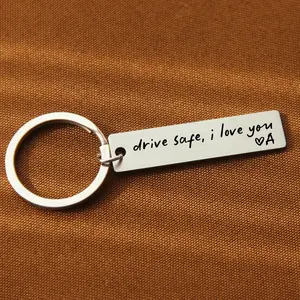 Personalized Keychain Gift, 'i Love You' Engraved Letter, Unique Present for Husband or Boyfriend, Customizable Keychain Accessory