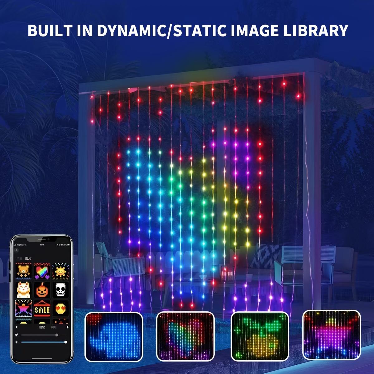 Smart RGB Curtain Light DIY LED Lamp with Color Changing Wall Lights APP & Remote Control, Indoor Decoration for Valentine's Day Christmas, Mood Decorative Lights, Indoor Decorative Light