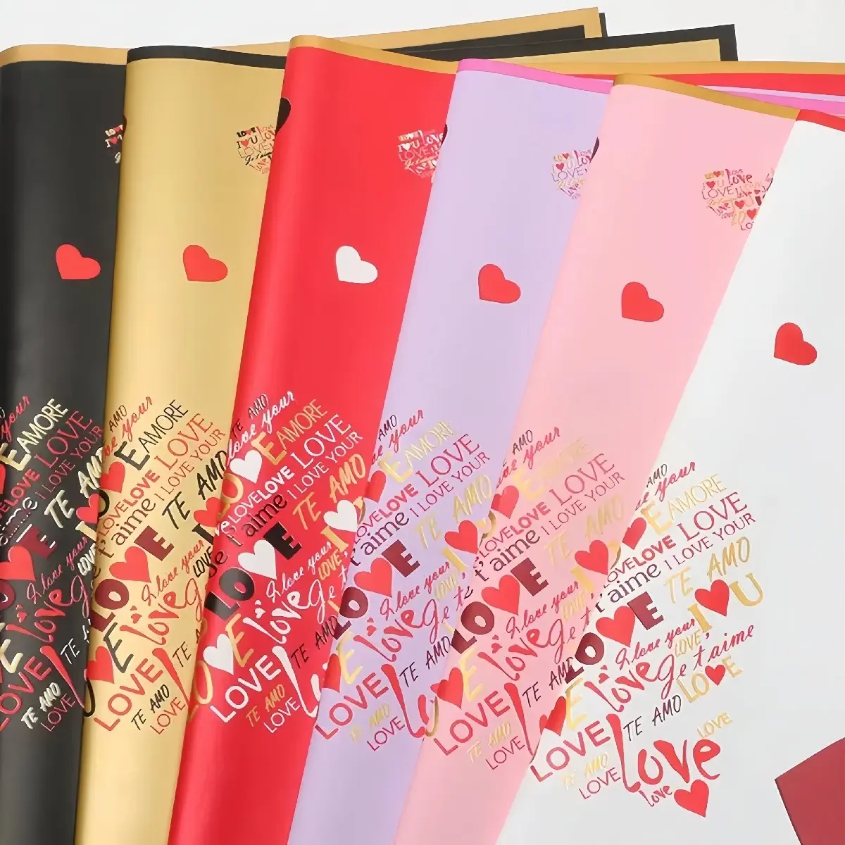 20 Sheets Love Edge Magic Bouquet Paper, Waterproof Durable Korean Paper, Valentine's Day Wedding Mother's Day Thanksgiving Teacher's Day Gift Decorations