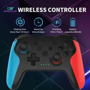 Wireless Bluetooth-compatible Game Controller, Portable Dual Vibration Joystick, Host Accessories Compatible with Nintendo Switch Pro and PC Windows, Rechargeable Portable Controller