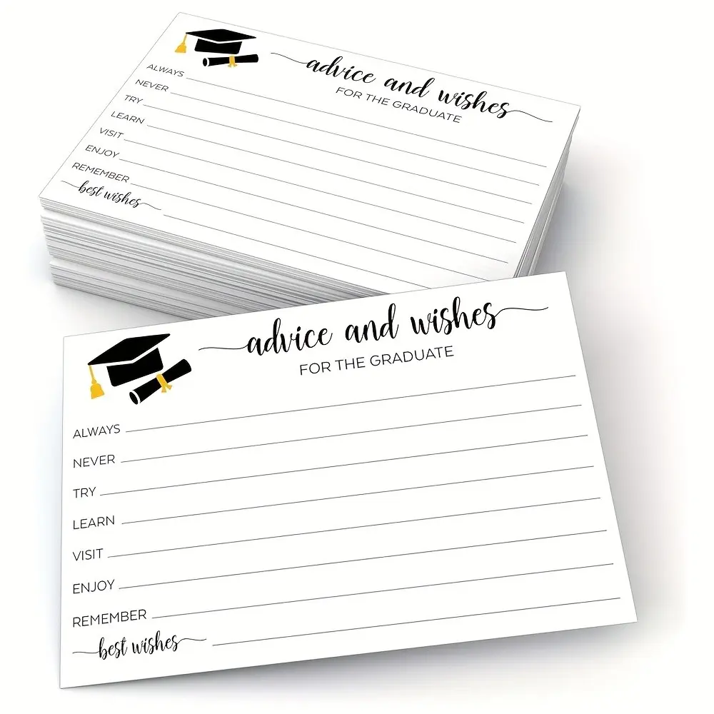 50-Piece Graduation Party Kit, Includes Congratulations Cards, Decorations for Middle School, High School, College Graduations, Games Props