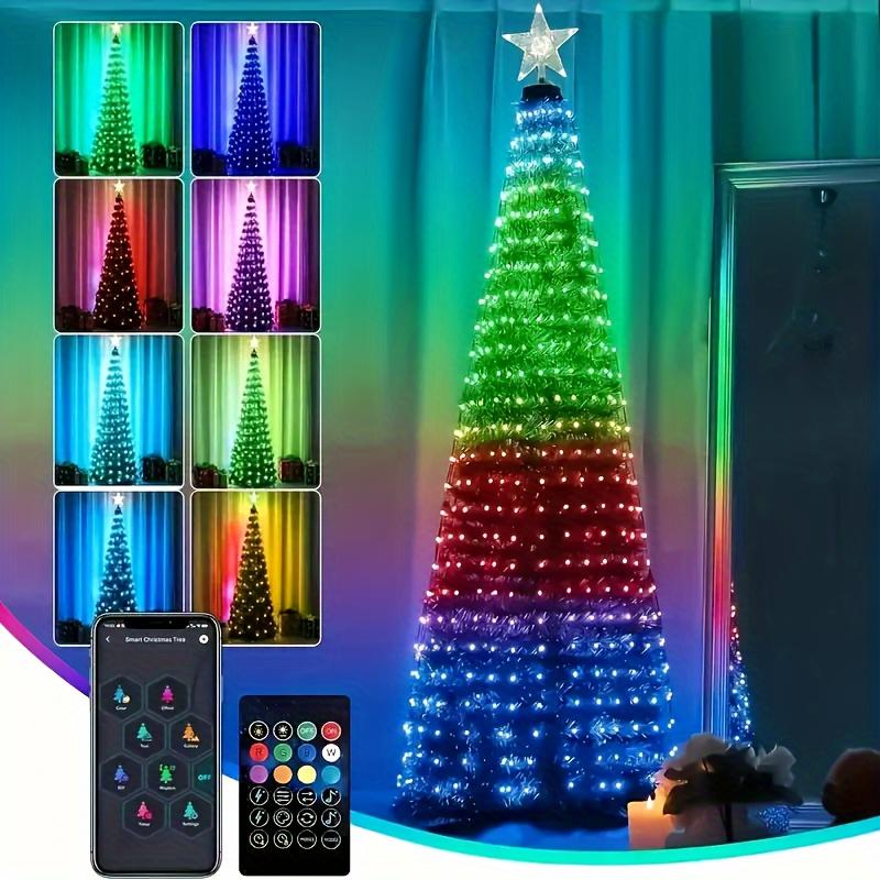 Hoodink Smart Christmas Tree Lights, Treeless with Remote and APP Control, RGB Color-Changing Light String with 400 LEDs, 11 Modes, Timer, Music Sync, Suitable for Christmas Decorations and Holiday Party Decorations