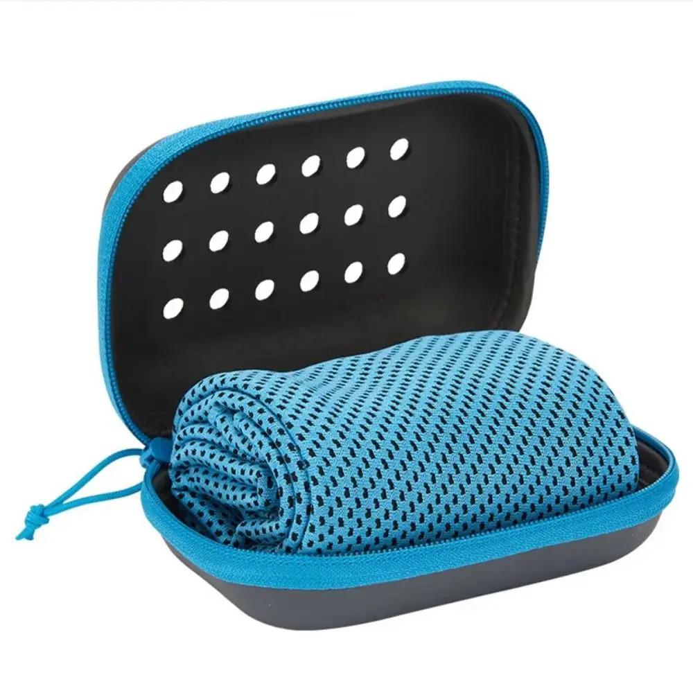 Quick Dry Mini Cooling Towels 3 Pack with EVA Storage Case, Breathable Sweat Absorbent Towel for Fitness, Outdoor & Gym Use