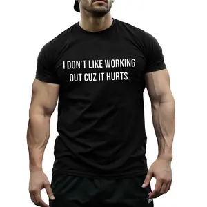 [100% Cotton] I Don't Like Working Out Cuz It Hurts T-Shirt - Graphic Tees, Trendy T-shirt - Short Sleeve Regular Fit Casual Streetwear Gifts