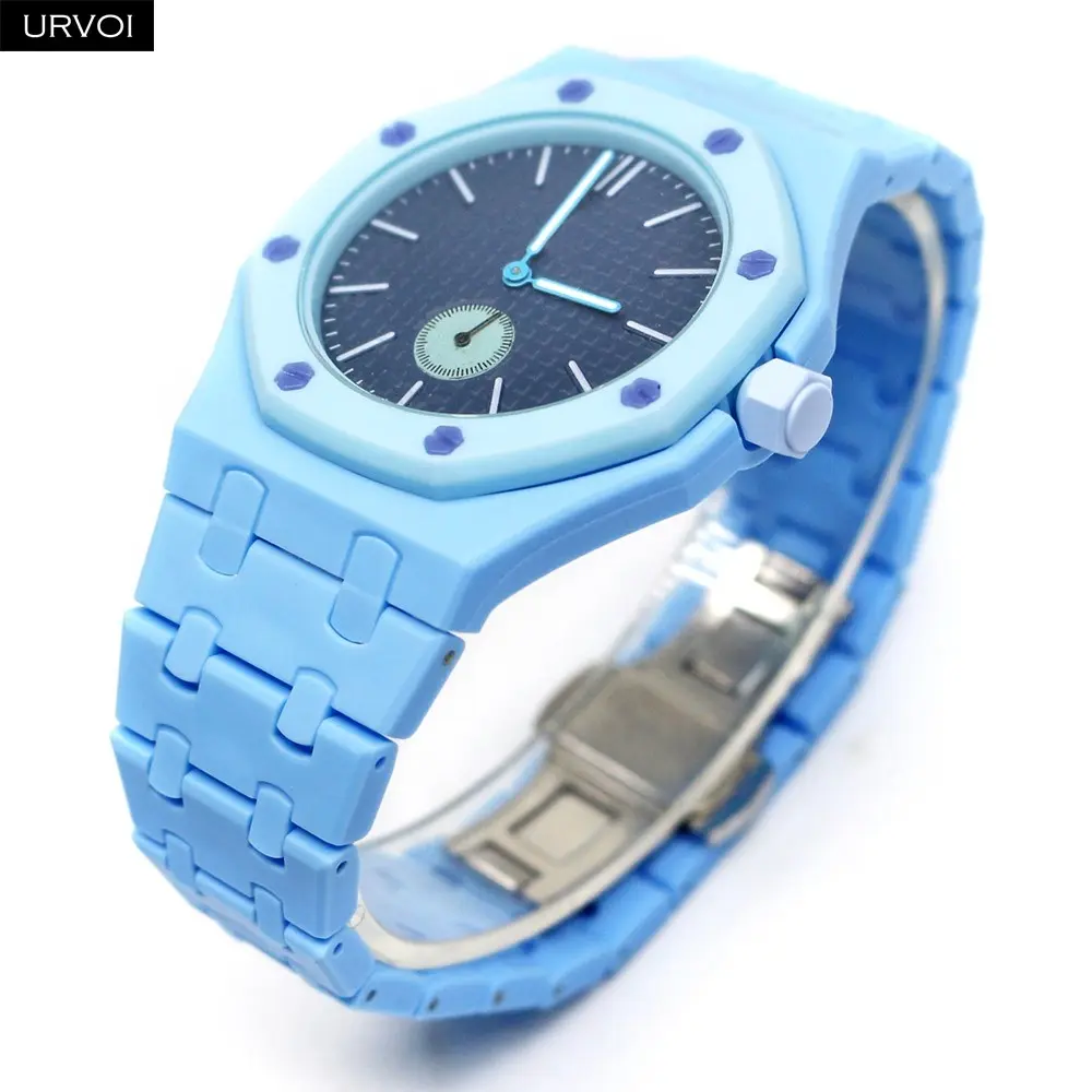 URVOI Case Band for Swatch x AP Royal Pop Pocket Watch change to Wristwatch High-Tech Polymer Strap Quality Stainless Steel Butterfly Buckle Ultra-Lightweight Smooth & Skin-Friendly