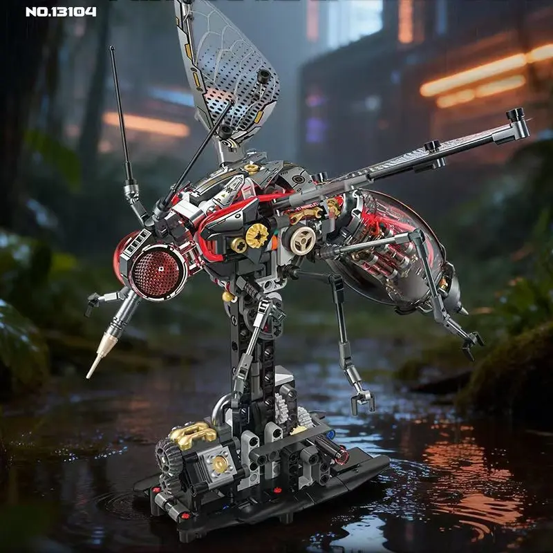 Mechanical Mosquito Building Block Model, Unisex Puzzle Set, Home Decor Display, Stress Relief Toy, Ideal Birthday Gift