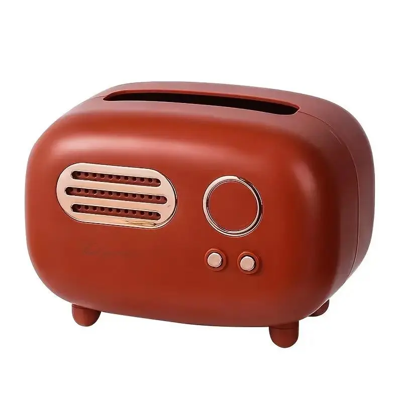 Simulated Radio Design Tissue Box (1 Piece), Retro Style Radio Shaped Tissue Box, Desktop Tissue Storage Organizer For Home Office