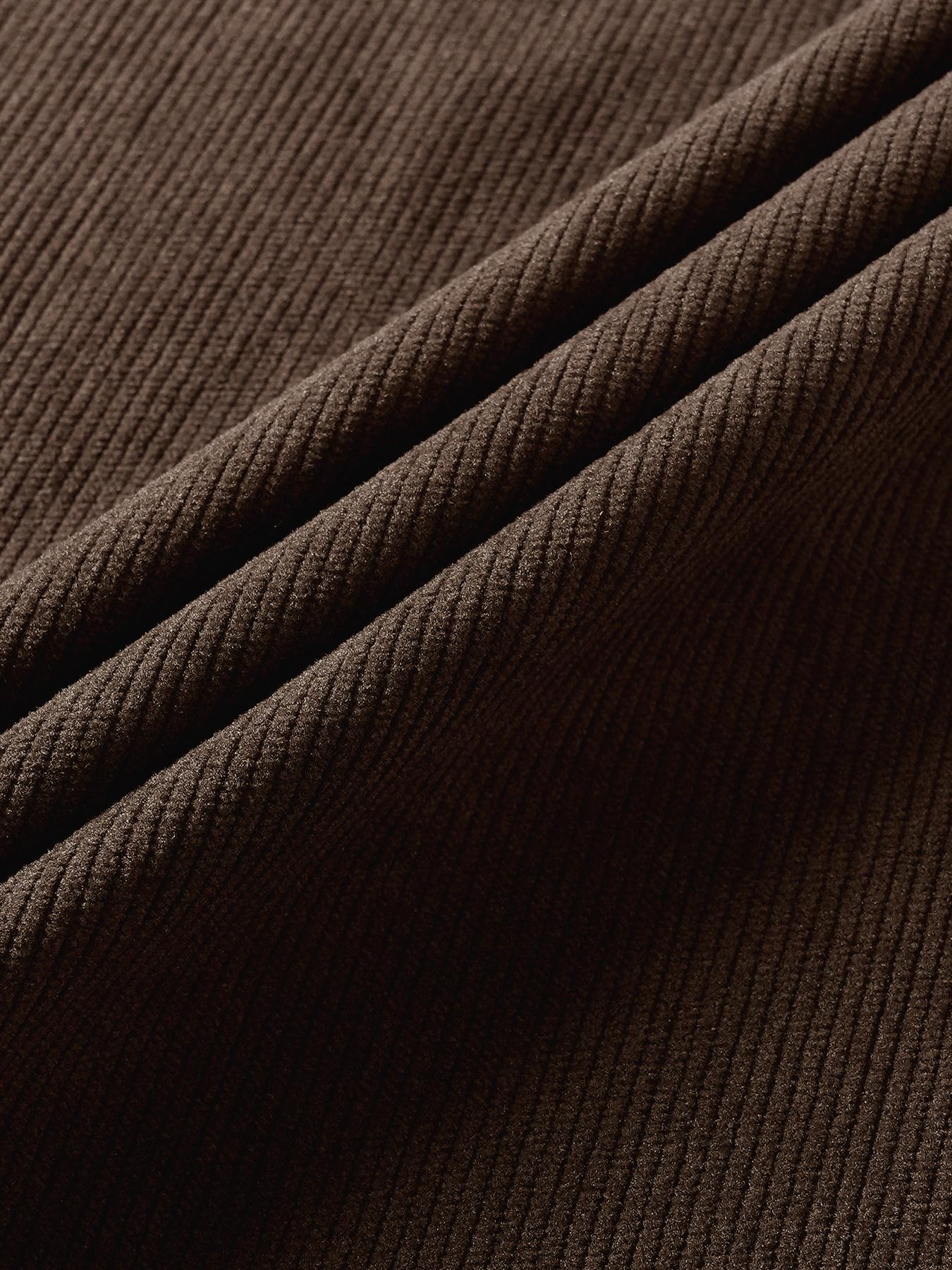 Men's Solid Color Corduroy Pants Loose Fit Straight Leg Side Pocket Casual Slant Pocket Basic Bottoms Retro Classical Ribbed Elastic Waist Micro Pleated Dress Pants Soft Easily Match Fall Winter Daily Lounge Pants Clubwear Party Outdoor Work as A Gift