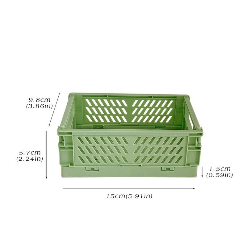 Foldable Storage Stationery Organizer, 1 Count Square Desktop Plastic Storage Basket, Durable Storage Tools for Stationery