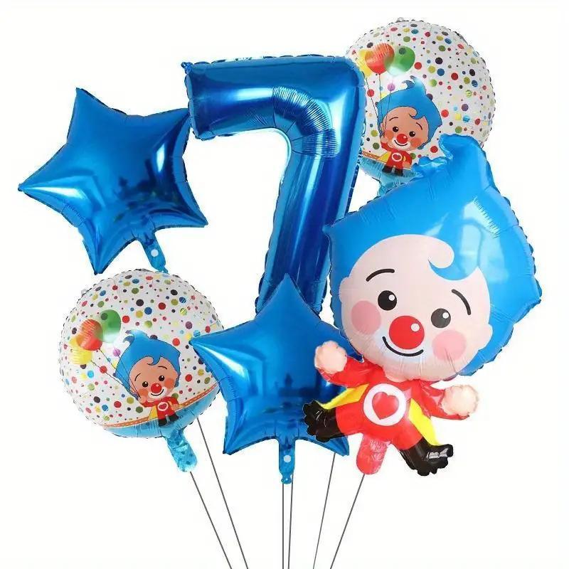 8PCS New Circus-themed Clown Aluminum Film Balloon Set Birthday Party Decoration