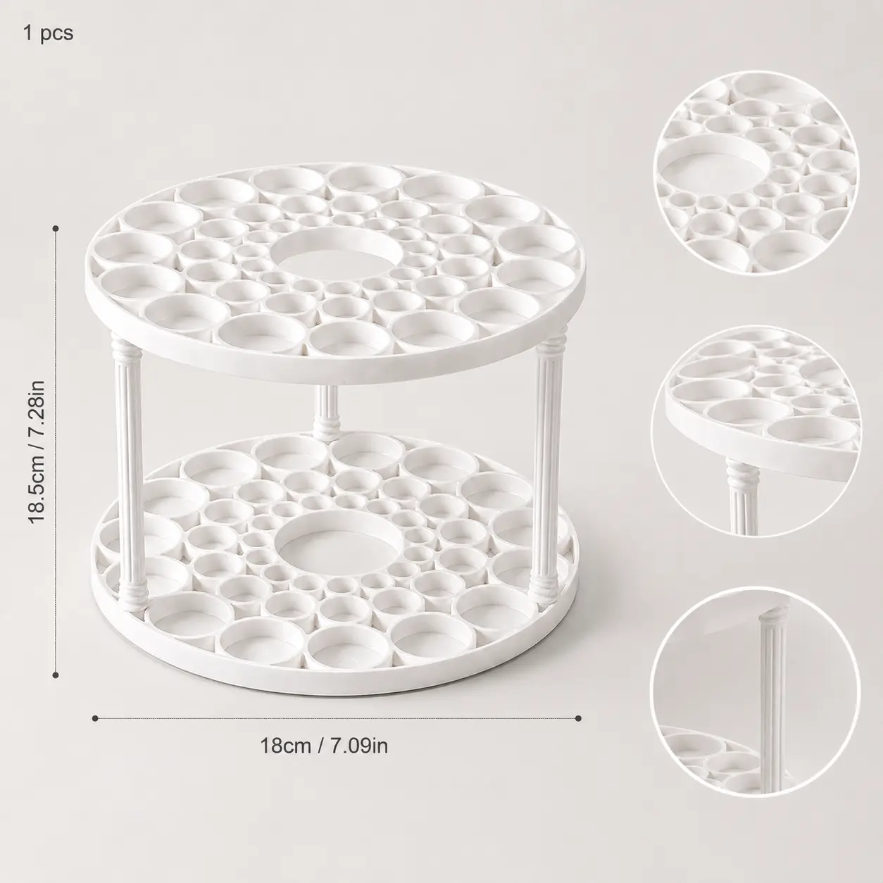 1PCS Makeup Brush Holder Organizer for Vanity, Large Capacity Cosmetic Brush Storage Stand for Makeup Tools, Paint Brushes & Markers(White)