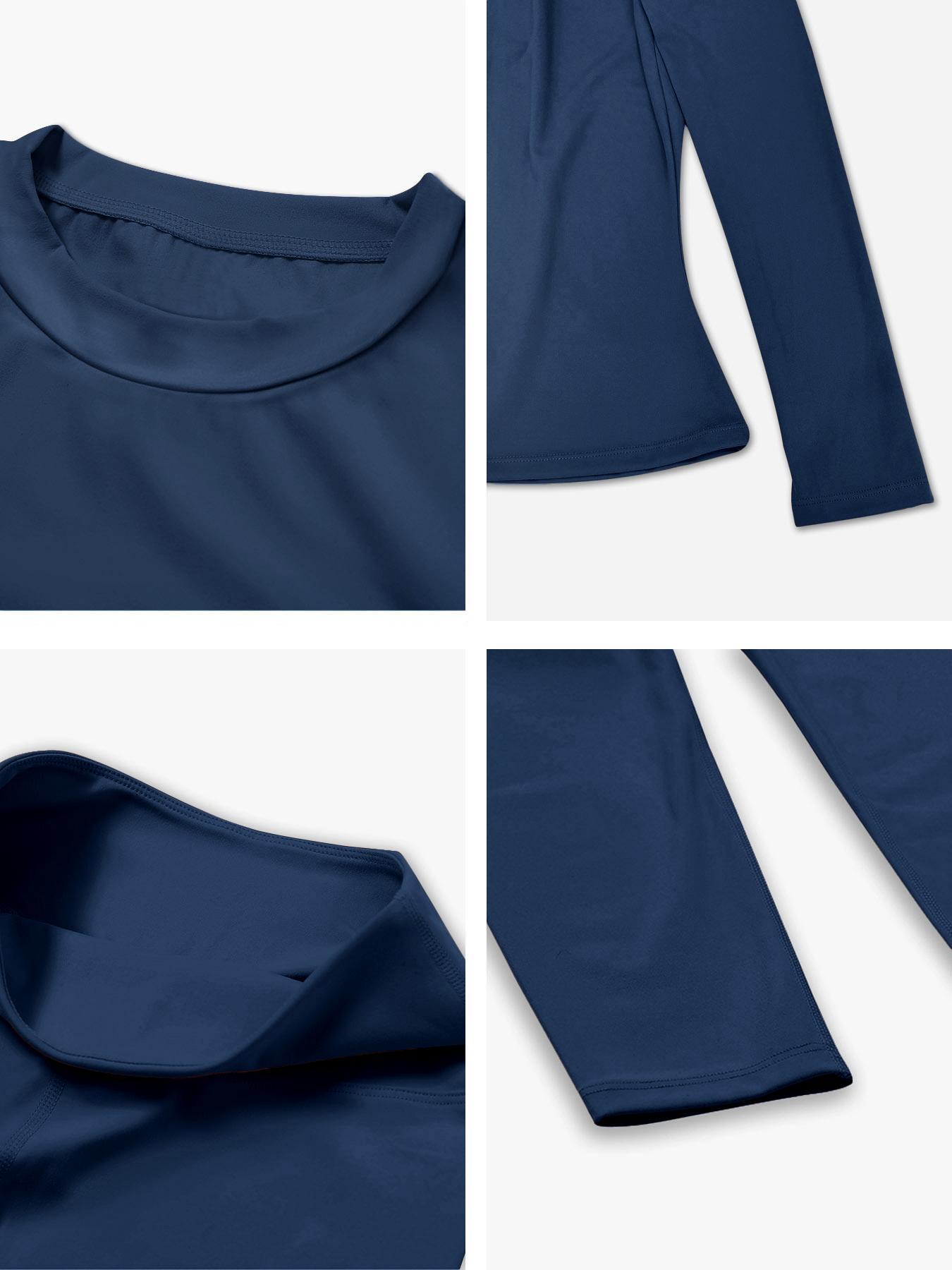 Women's Solid Color Long Sleeve Tee & High Waist Leggings Workout Set, Sporty Comfy Breathable Outfits for Gym Running, Workout Running Clothes, Ladies Fall & Winter Sportswear