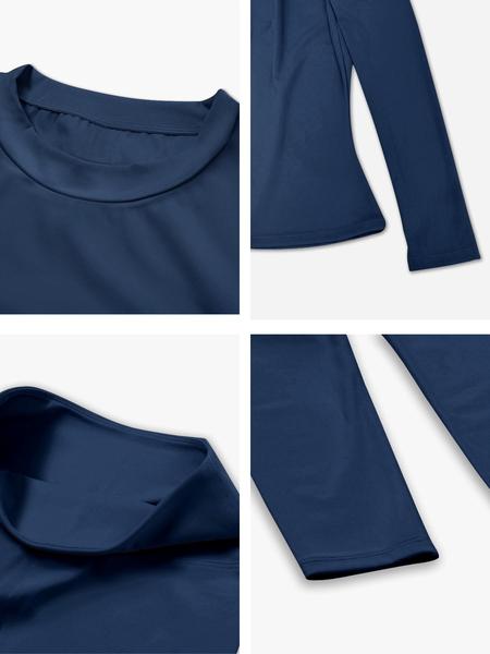 Women's Solid Color Long Sleeve Tee & High Waist Leggings Workout Set, Sporty Comfy Breathable Outfits for Gym Running, Workout Running Clothes, Ladies Fall & Winter Sportswear