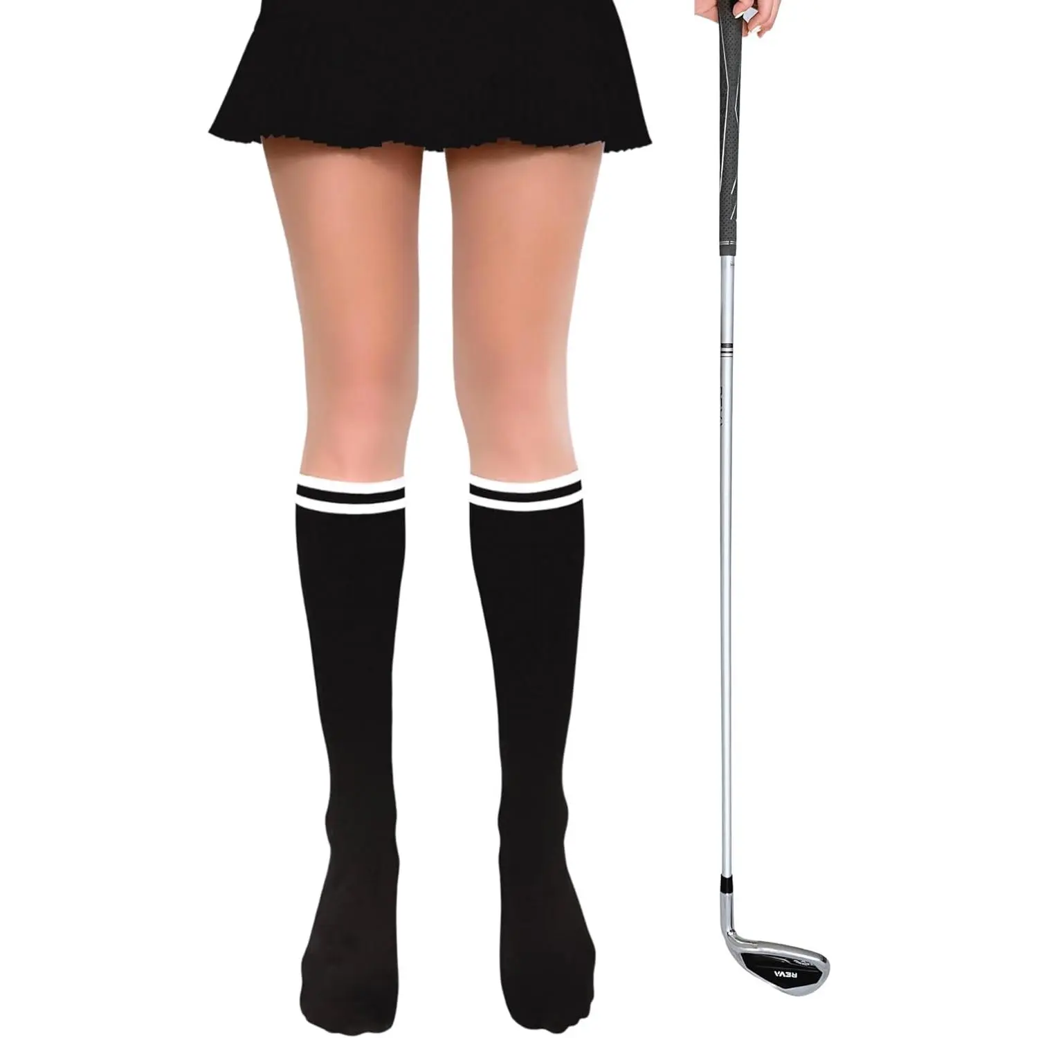 Stripe Two-Tone Knee-High Stockings Pantyhose Tights UV Protection Spring Summer Autumn