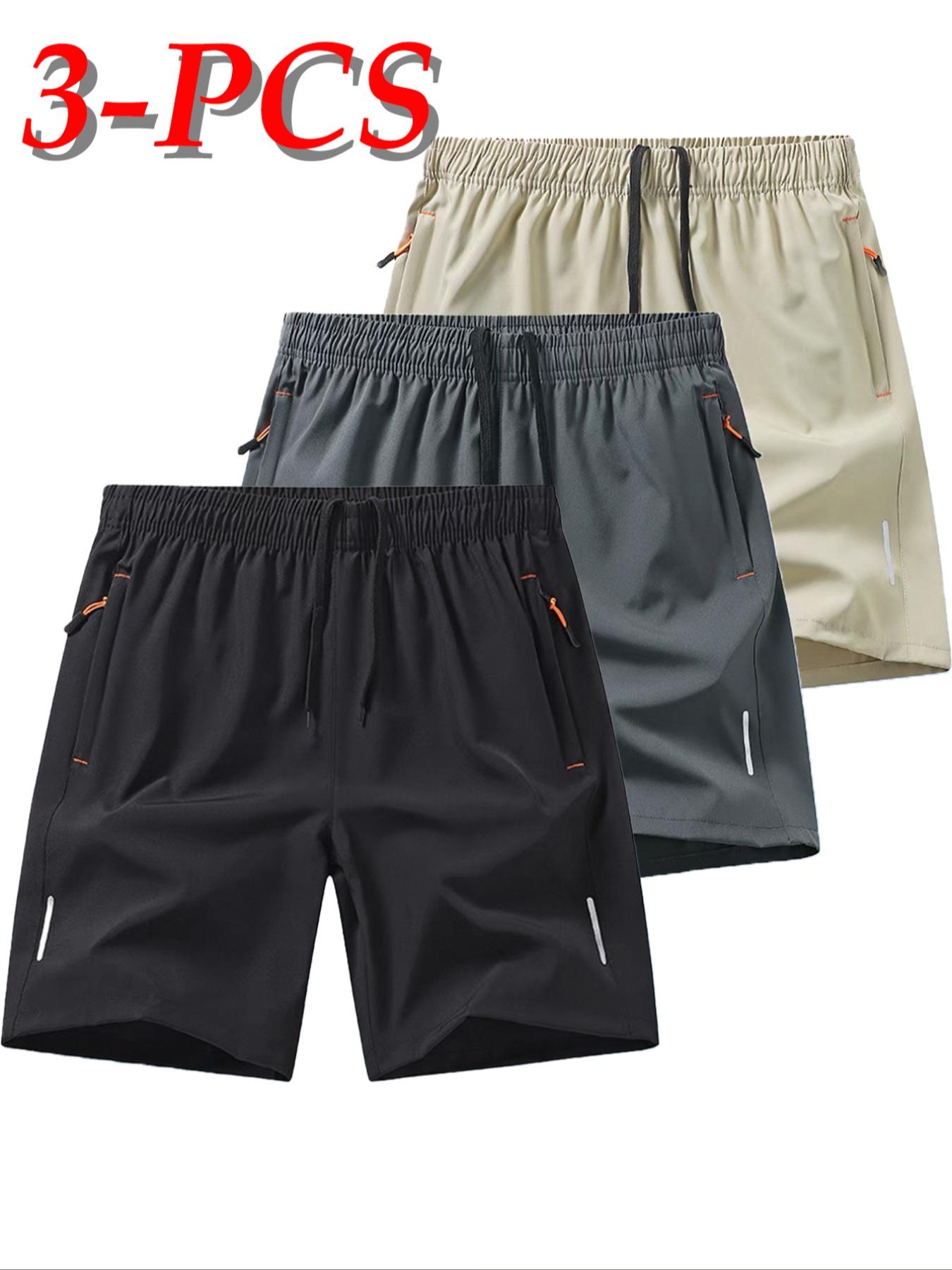 Men's Reflective Stripe Zipper Pocket Shorts, Regular Fit Casual Breathable Comfortable Shorts for Summer, Men's Bottoms for Daily Wear, Streetwear Sports Shorts