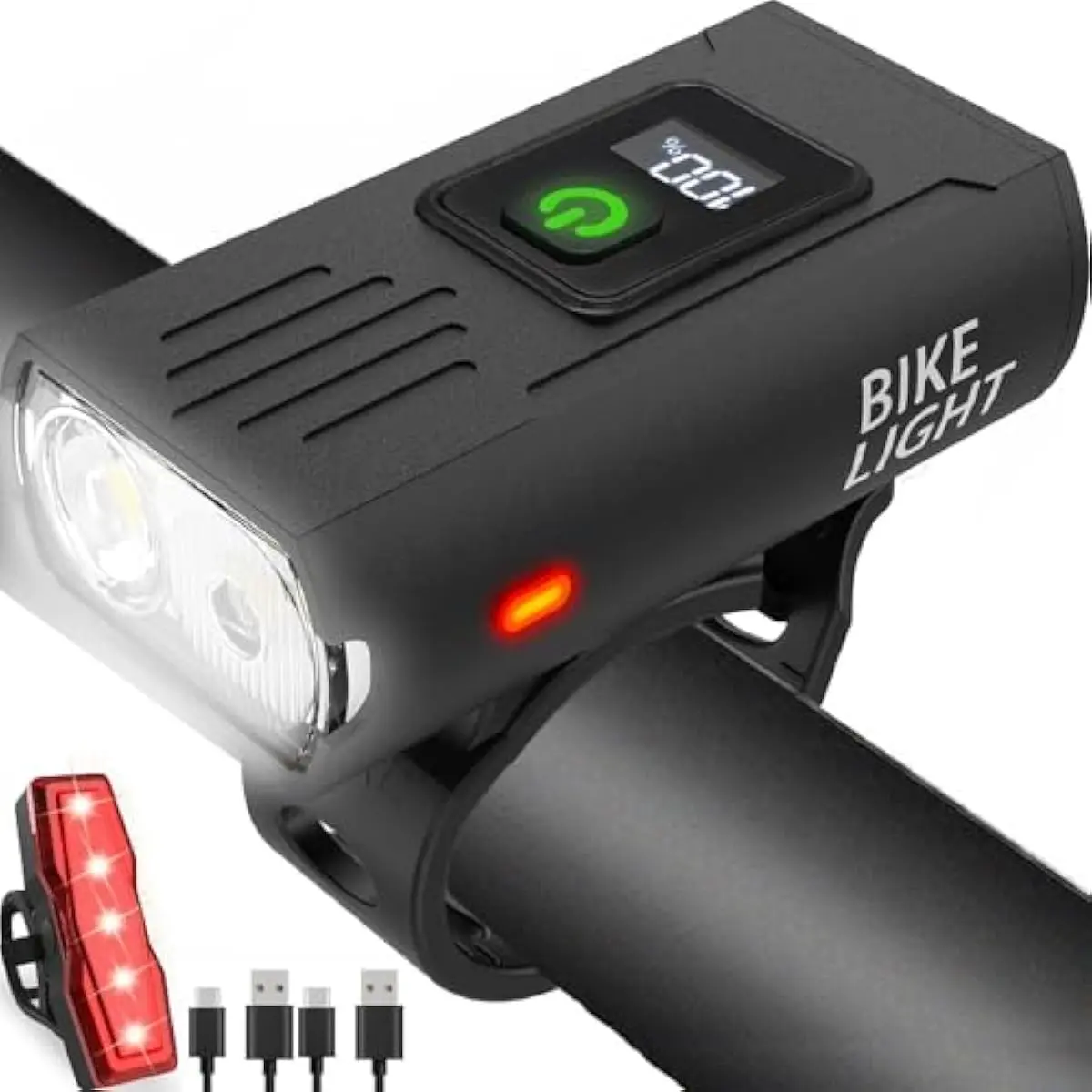 High-Lumen LED Biking Flashlight Set - Lightweight Aluminum Alloy Front & Rear Lights, USB-C Rechargeable, 10 Modes, Waterproof, Compact, Functional Outdoor Cycling Accessories for Ebikes, High-Lumen Leds, Night Riding