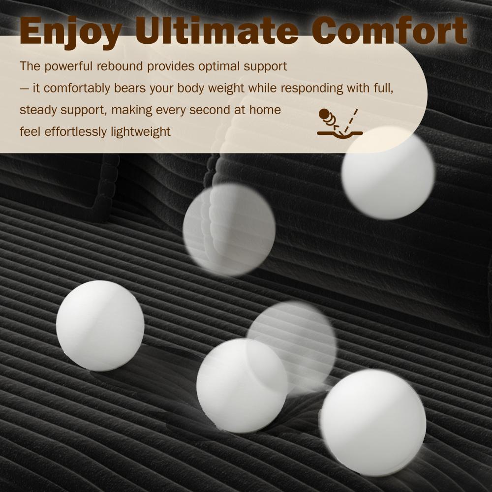 Modern Floor Sofa with 2 Pillows, Convertible Corduroy Fabric Foam-Filled Sleeper Sofa Bed, 15" Twin Size Folding Mattress for Living Room, Guest Bed, Playroom, no Assembly Required