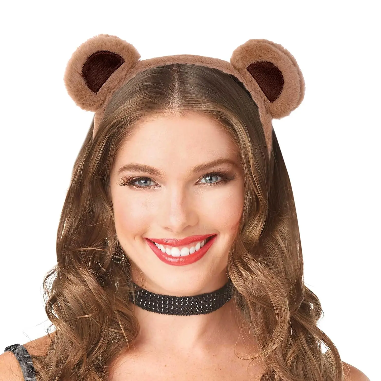 Brown  Ears Headband Costume, Cute Care Movable  Washing Headband,Soft Makeup Headband Plush Hair Hoops Hair Accessories