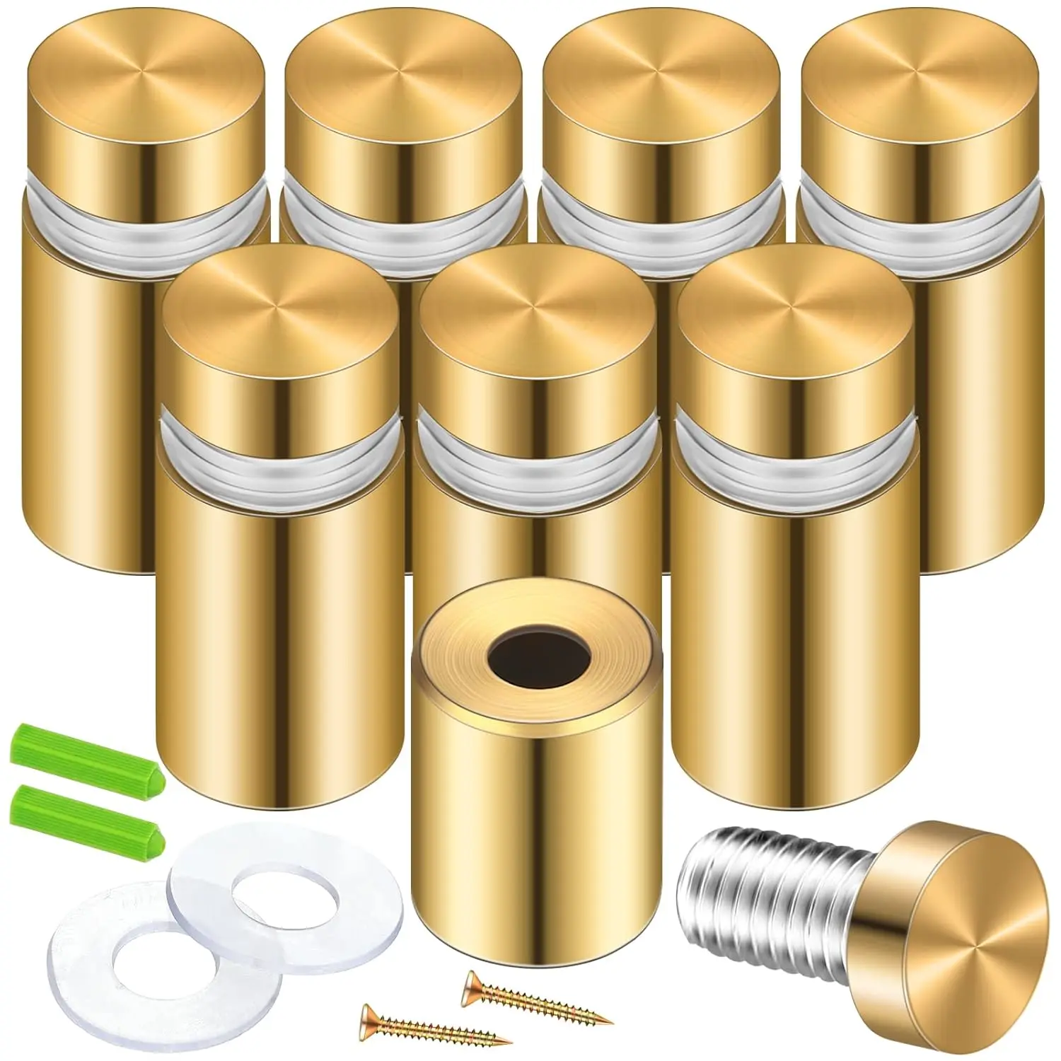 8 sets of stainless steel advertising bracket screws, used for hanging acrylic picture frames (0.47 x 1.18inch )