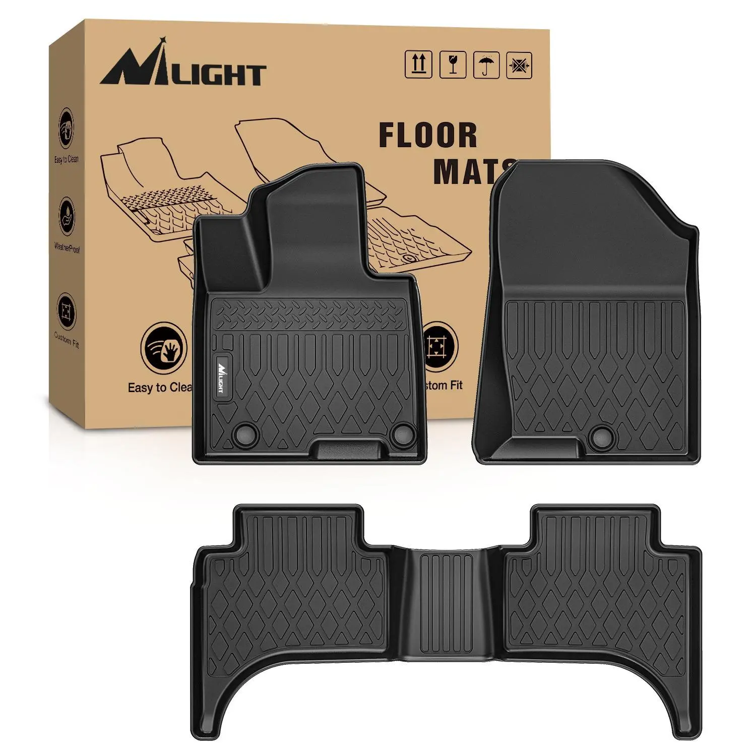 Nilight Custom Fit Floor Mats for Hyundai Santa Cruz 2022-2025, All-Weather Heavy-Duty Car Floor Liners, Mat Floor Mats