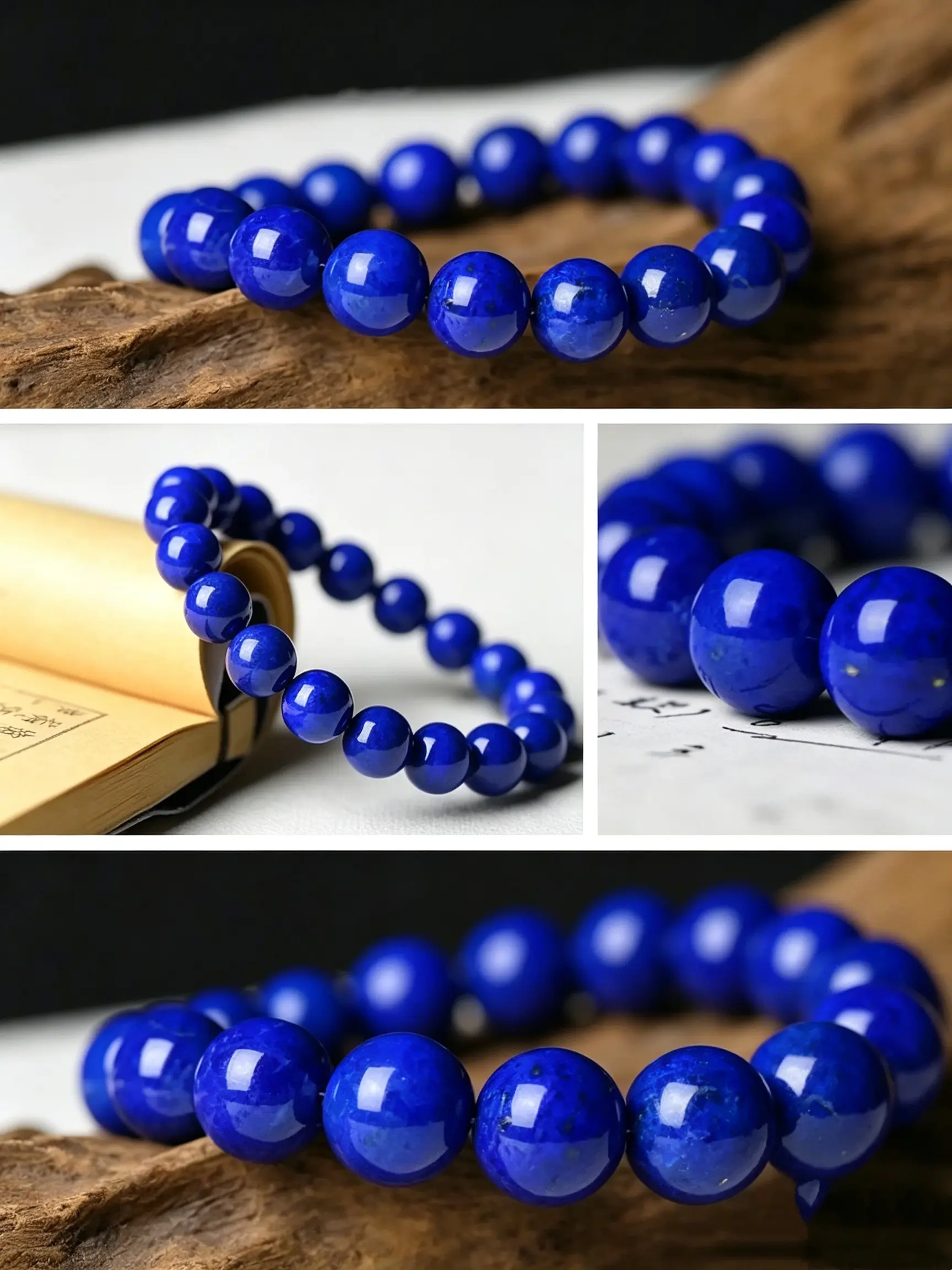 Fashion Natural Blue Lapis Lazuli Bracelet, 8-12mm Beaded Sizes, All Seasons Casual Wear, Ideal for Daily Use & Gift, Attracts Wealth