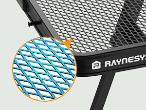 Foldable Grill Table with Mesh Desktop, 200lbs 3Ft Portable Folding Table, Height Adjustable Metal Table for Ourdoor, Camping, Picnic, BBQ and Beach, RV, 35.4" L x 23.6" W Barbecue