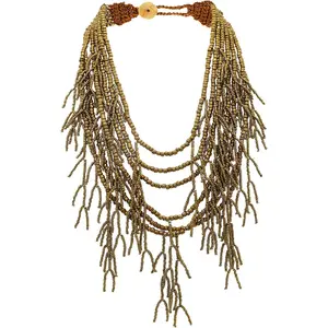 Chunky Black Red Beaded Coral Necklace for Women Beach Coastal Layered Statement Necklaces Boho Bib Choker Necklace Red String Costume Jewelry Sets