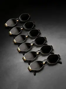 6pcs Fashion Rhombus Frame Women's Glasses, Metal Frame PC Lens, Casual Wear Accessories, Stylish Eyewear for Daily Use