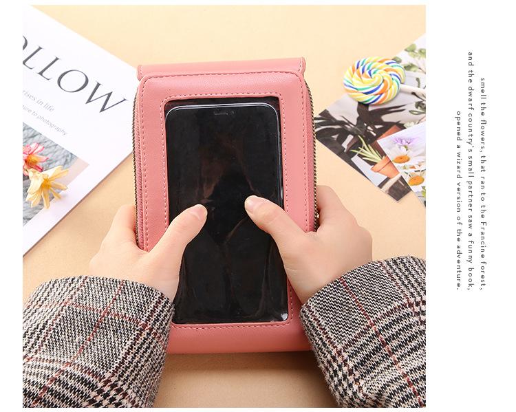 Touchscreen-compatible phone bag for women, cute small crossbody bag for holding mobile phones, fashionable key and coin purse, vertical style