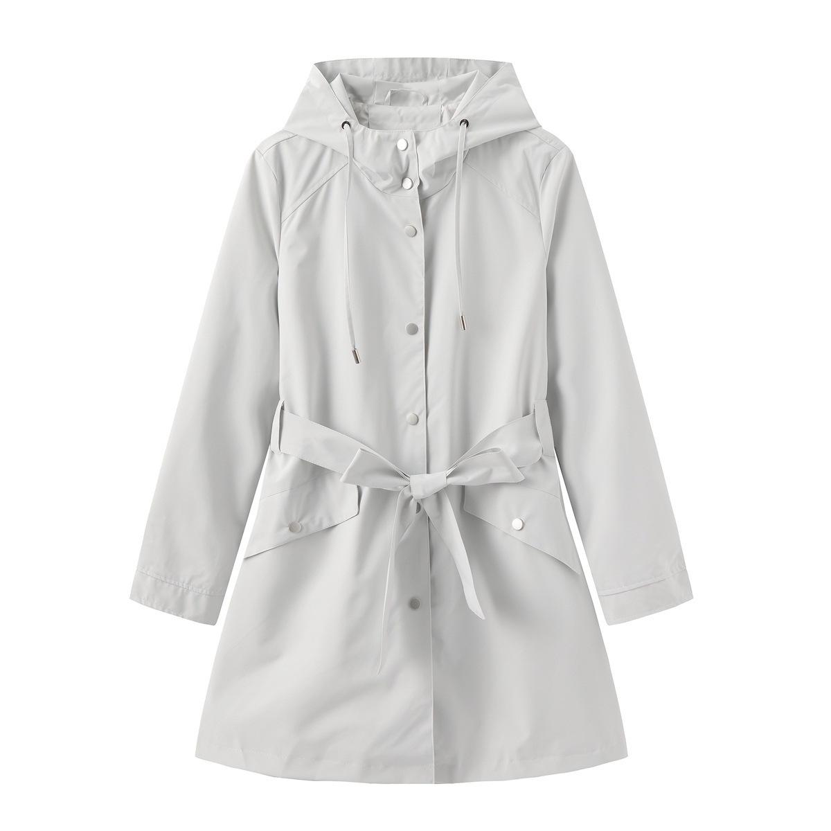 Women's raincoat/windbreaker, striped design, long hooded raincoat, outdoor windproof jacket/windbreaker suitable for hiking, waterproof and lightweight, outdoor hooded windproof jacket, women's waterproof raincoat